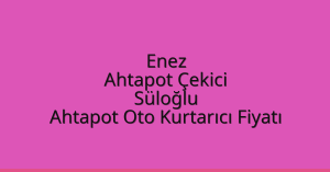 Enez Ahtapot Çekici – Süloğlu Ahtapot Oto Kurtarıcı Fiyatı
