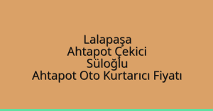 Lalapaşa Ahtapot Çekici – Süloğlu Ahtapot Oto Kurtarıcı Fiyatı
