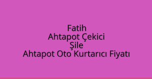 Fatih Ahtapot Çekici – Şile Ahtapot Oto Kurtarıcı Fiyatı