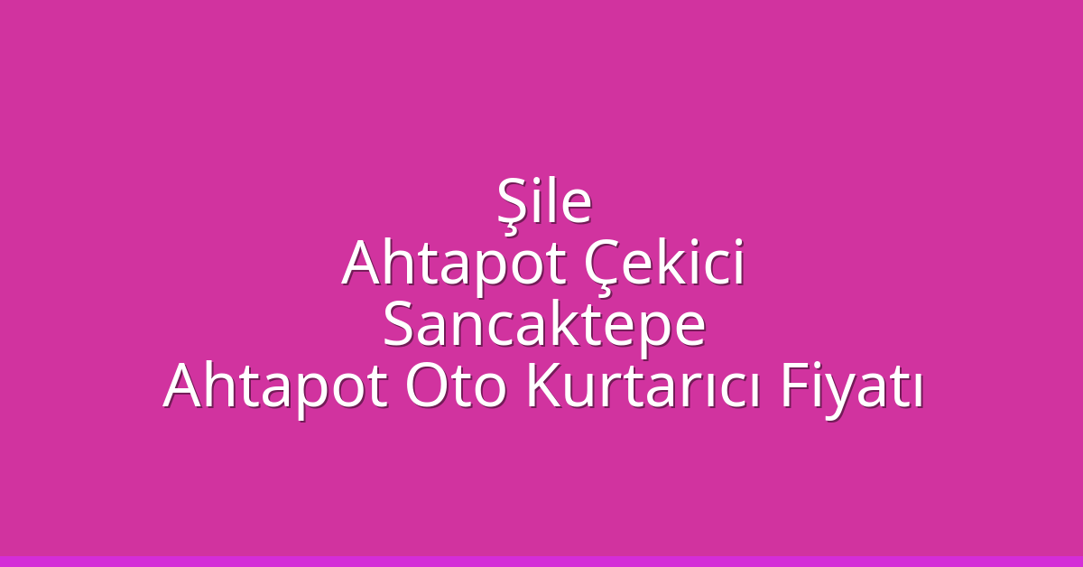 Şile Ahtapot Çekici – Sancaktepe Ahtapot Oto Kurtarıcı Fiyatı