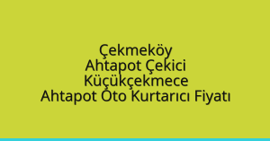 Çekmeköy Ahtapot Çekici – Küçükçekmece Ahtapot Oto Kurtarıcı Fiyatı