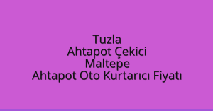 Tuzla Ahtapot Çekici – Maltepe Ahtapot Oto Kurtarıcı Fiyatı